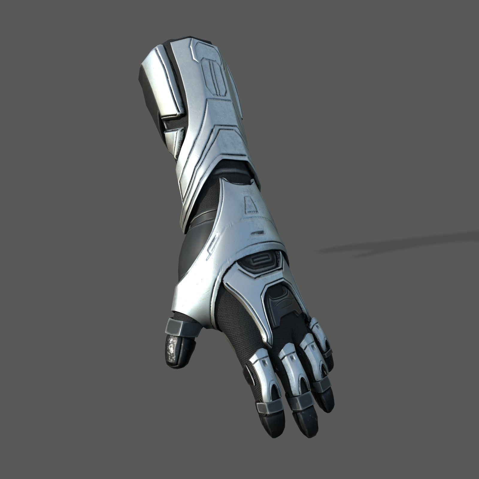Gloves Scifi combat military fantasy Low-poly 3D model_1