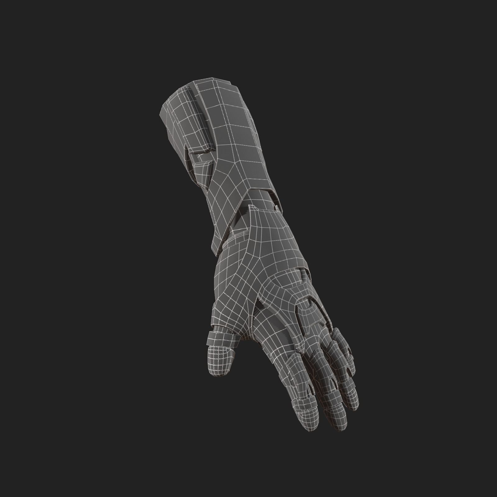Gloves Scifi combat military fantasy Low-poly 3D model_5