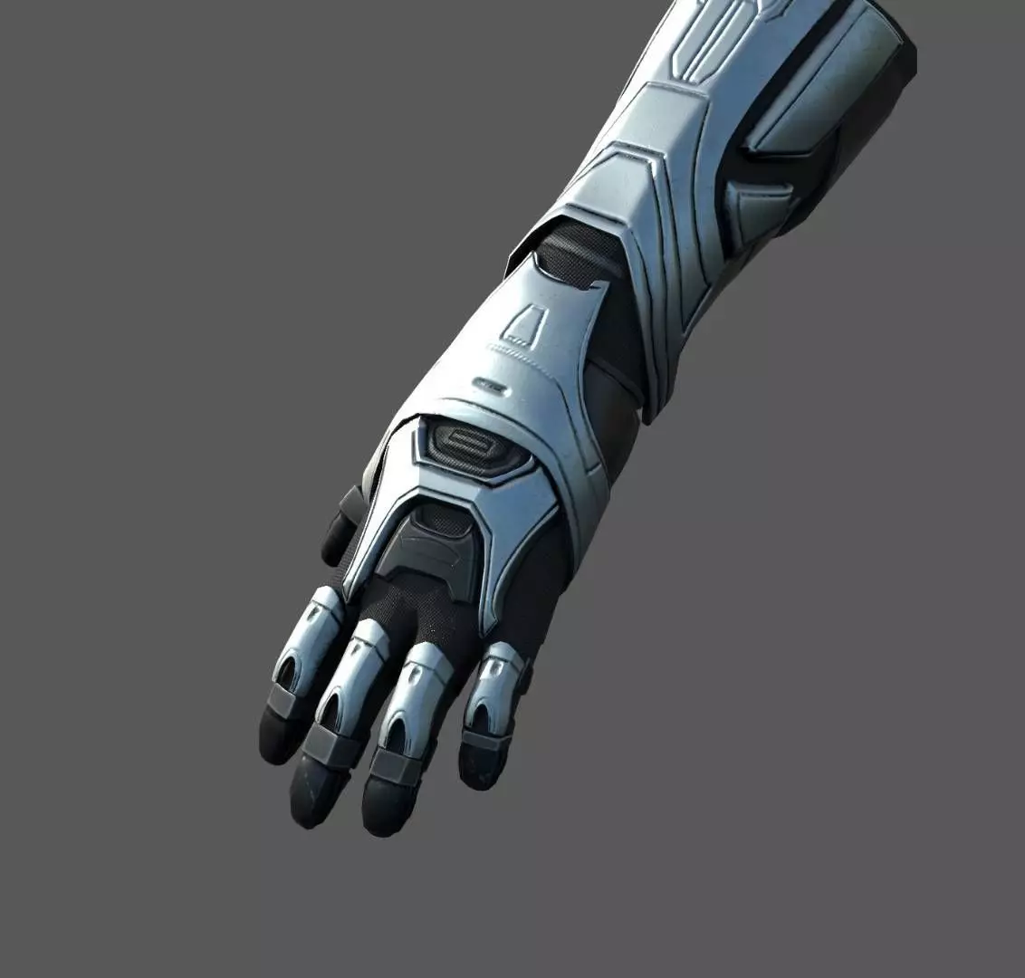 Gloves Scifi combat military fantasy Low-poly 3D model_0