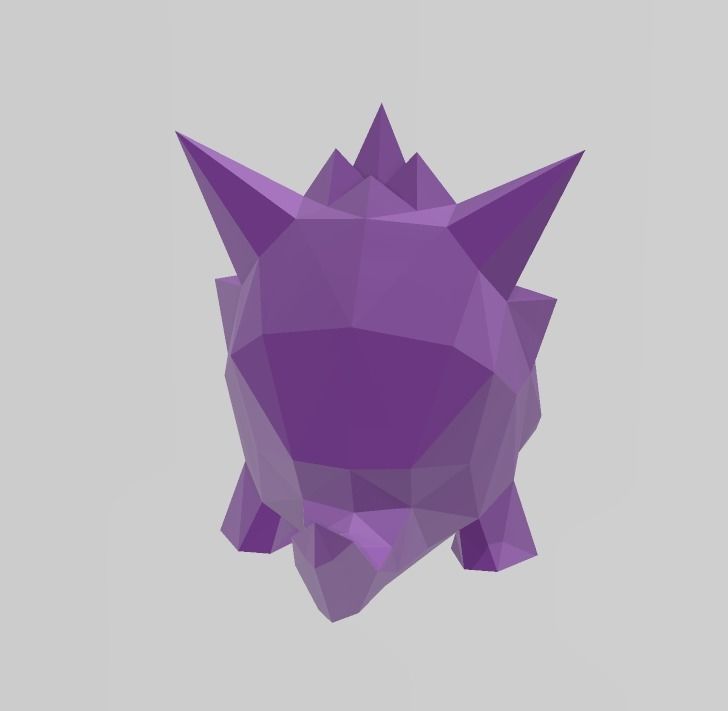Gengar low poly jack o lantern 3D print model_8