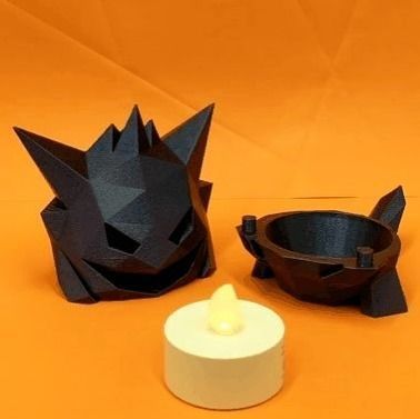 Gengar low poly jack o lantern 3D print model_1