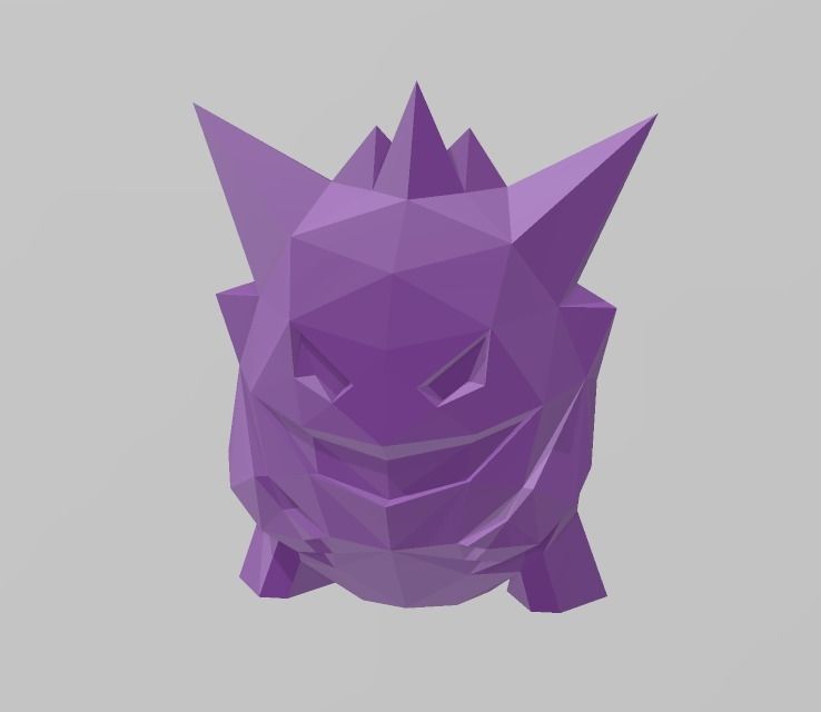Gengar low poly jack o lantern 3D print model_9