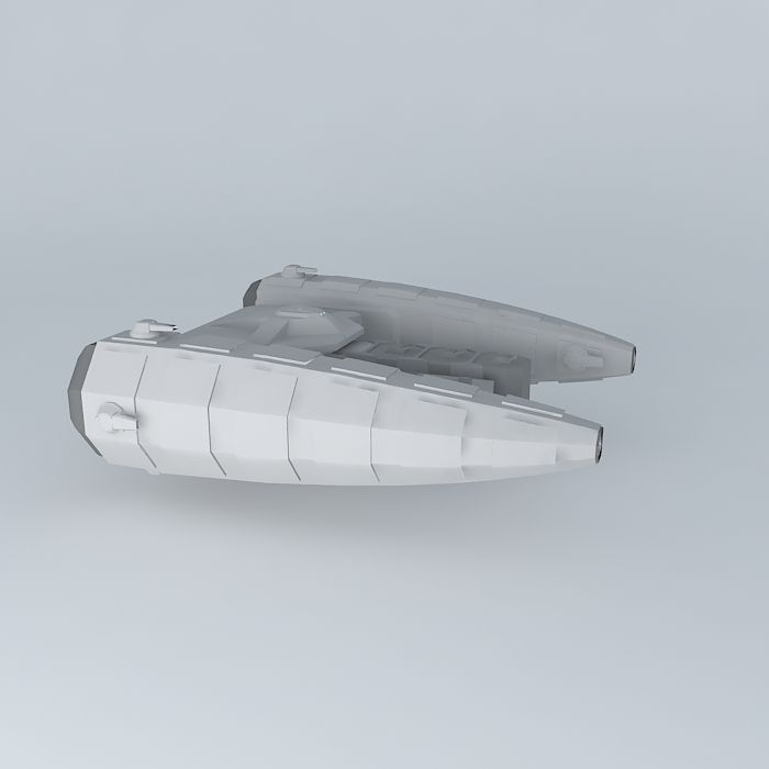 The Corsair spaceship with lights Free 3D model_1