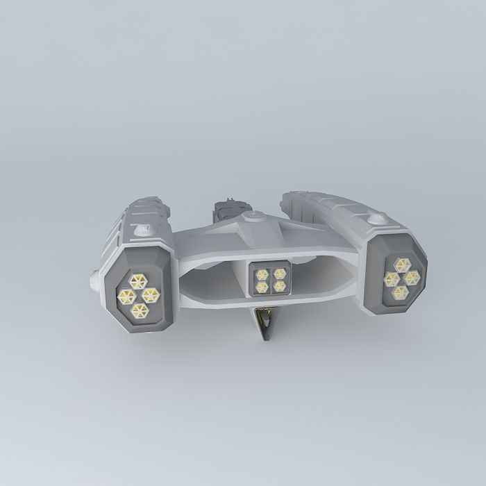 The Corsair spaceship with lights Free 3D model_2