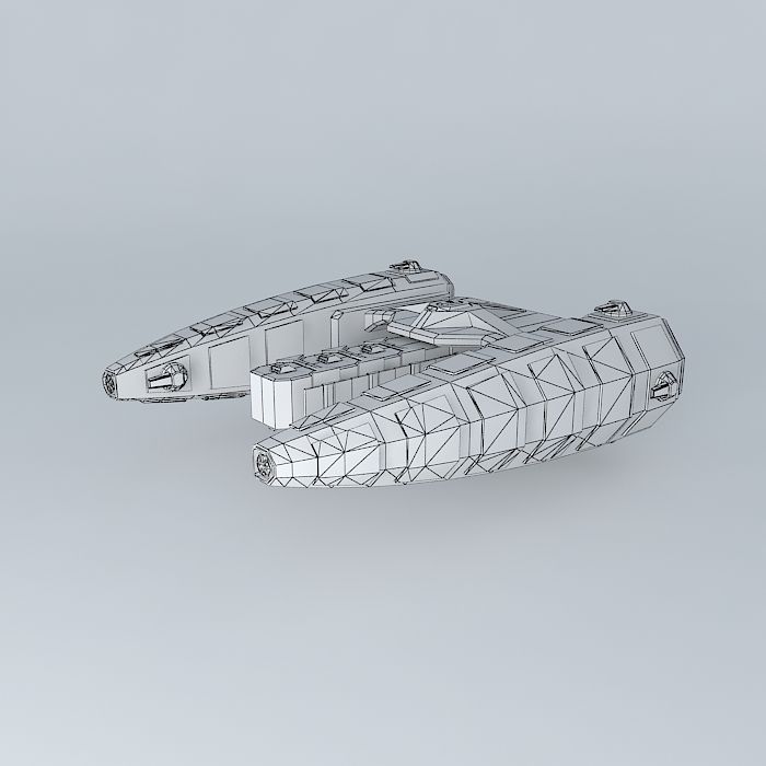 The Corsair spaceship with lights Free 3D model_3