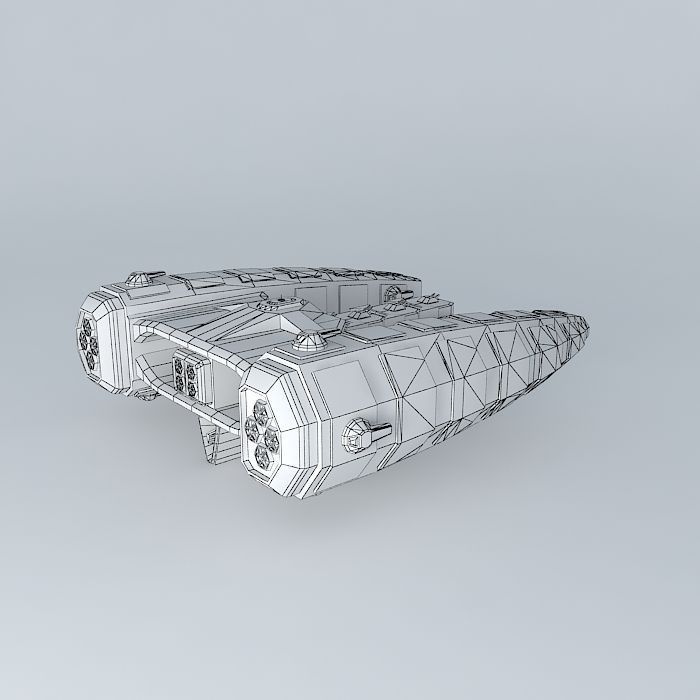 The Corsair spaceship with lights Free 3D model_4