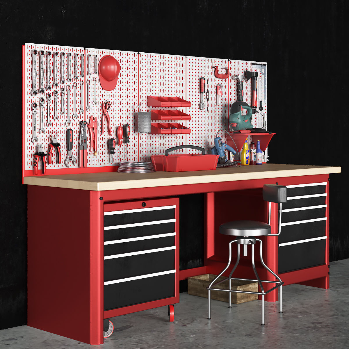 garage tools set 9 3D model_1