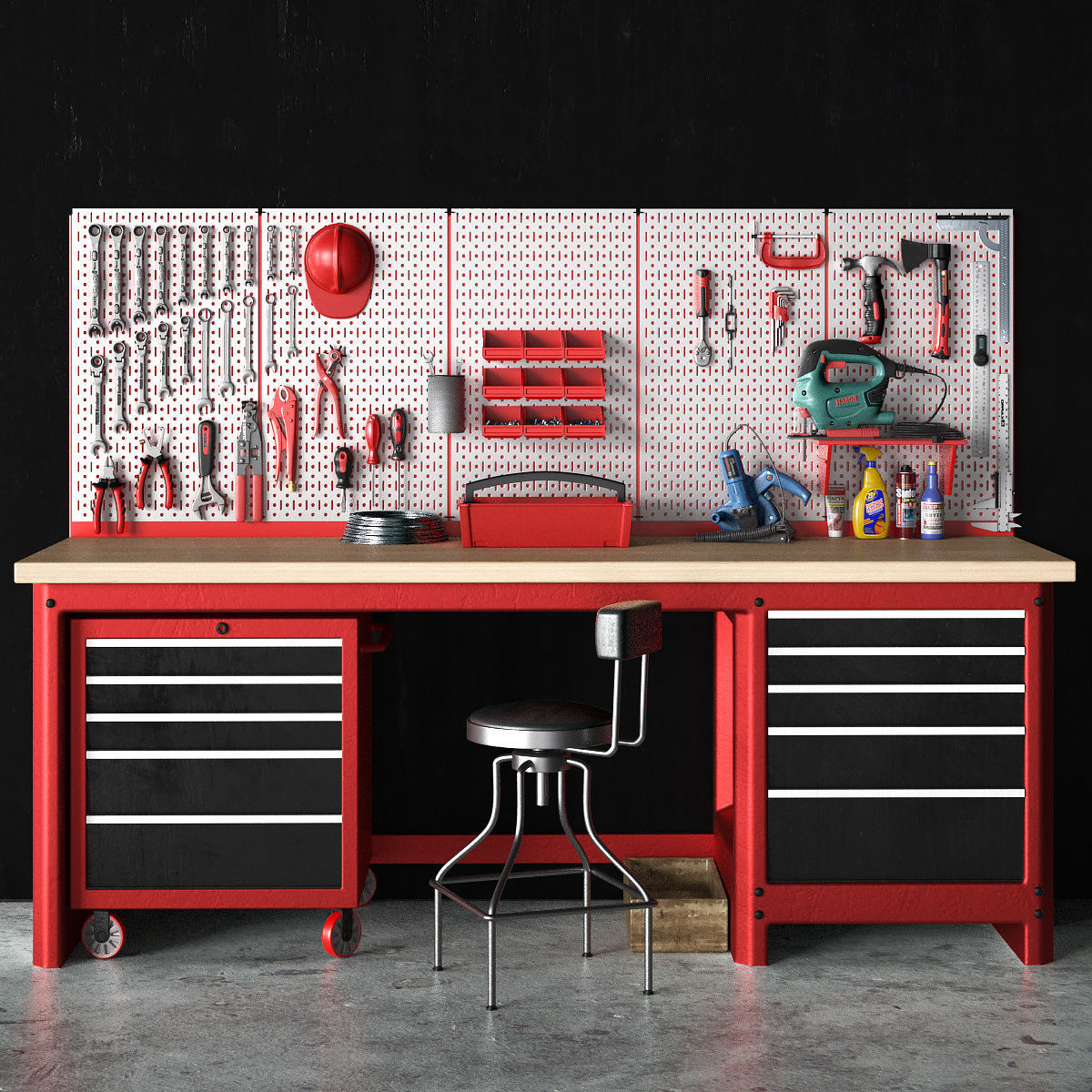 garage tools set 9 3D model_0