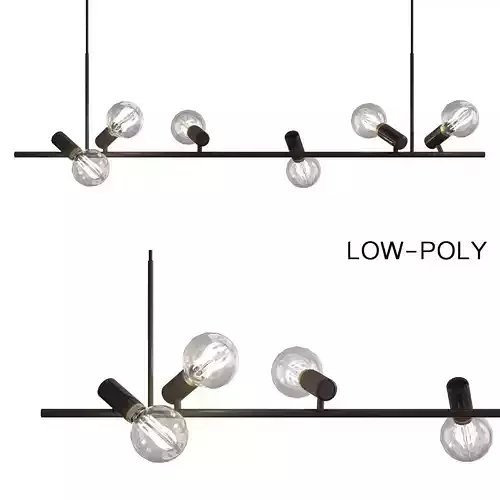 Hanging Doves Suspension Chandelier low poly 3d model