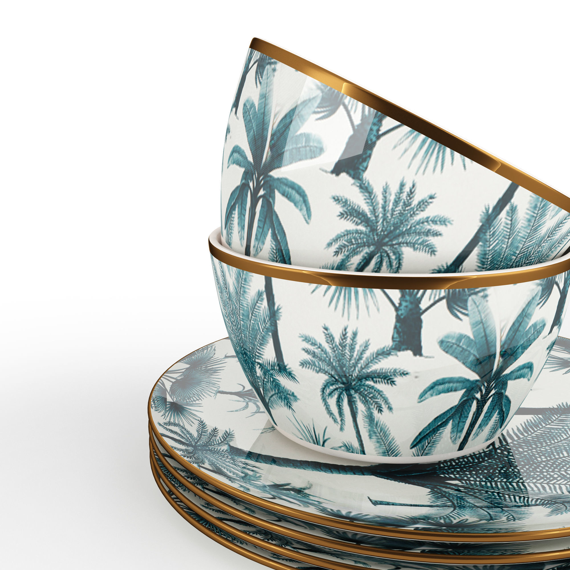 H and M Patterned Porcelain Collection Tableware  3D model_1