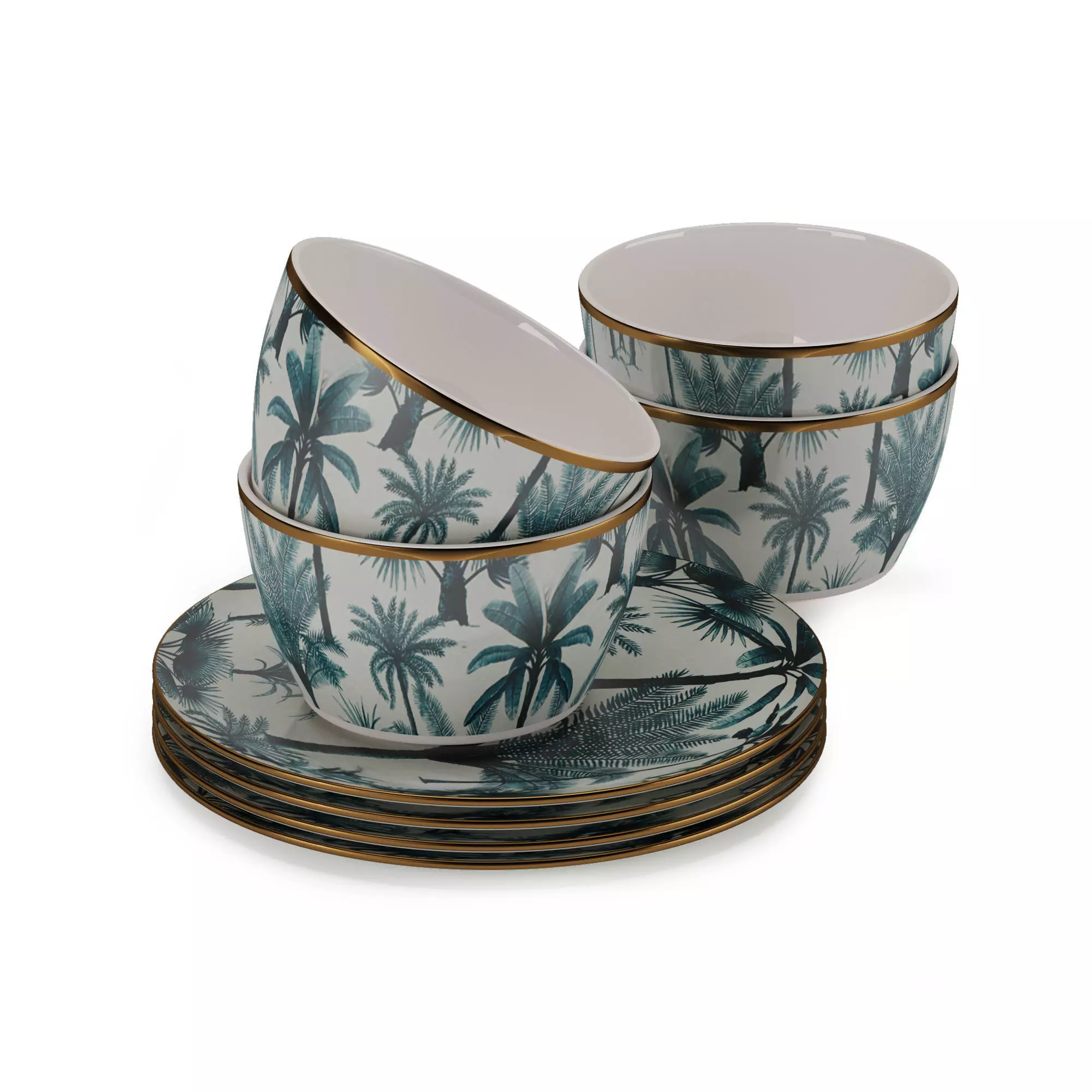 H and M Patterned Porcelain Collection Tableware  3D model_0