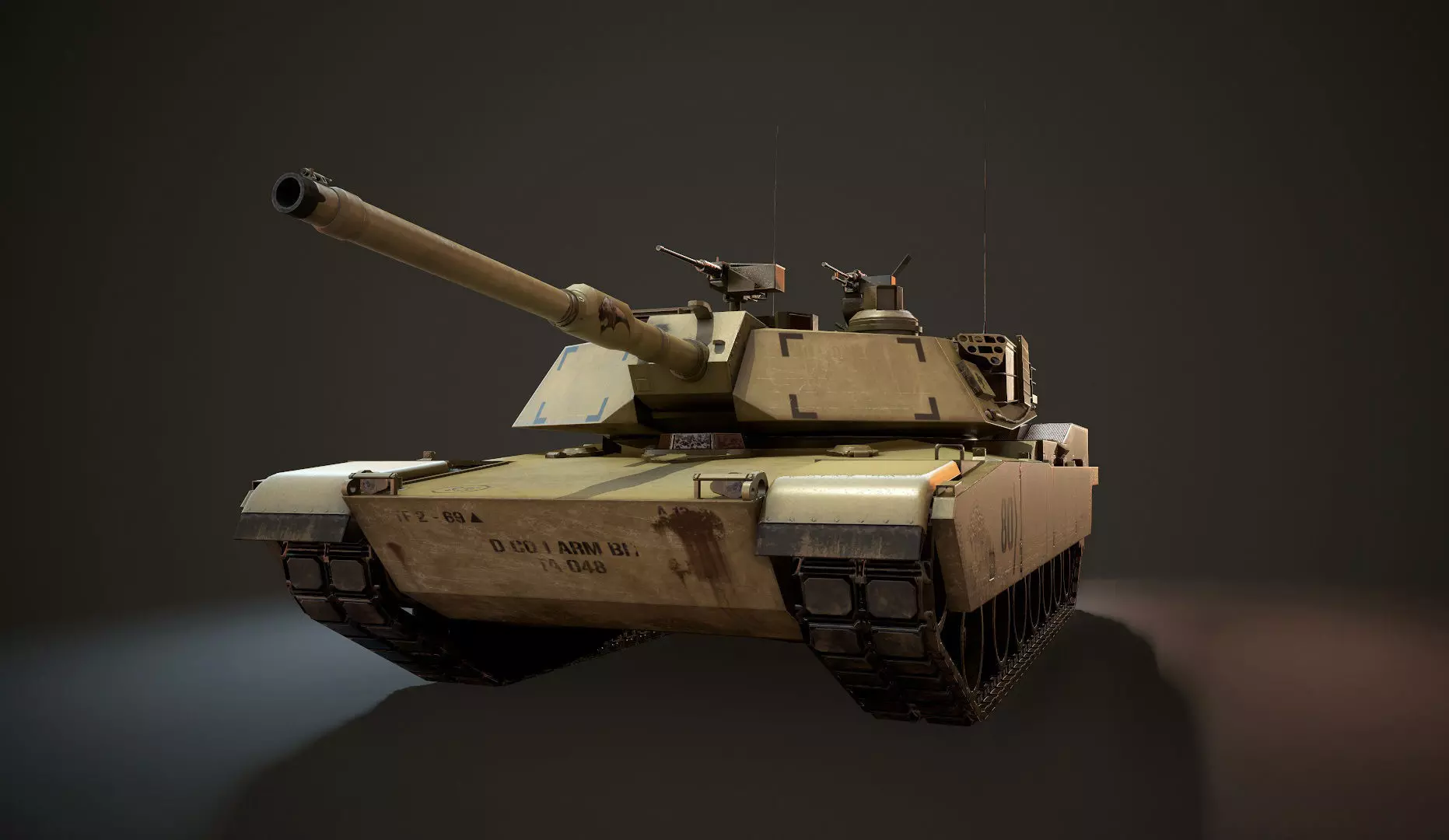 M1A2 Abrams Tank Low-poly 3D model_0