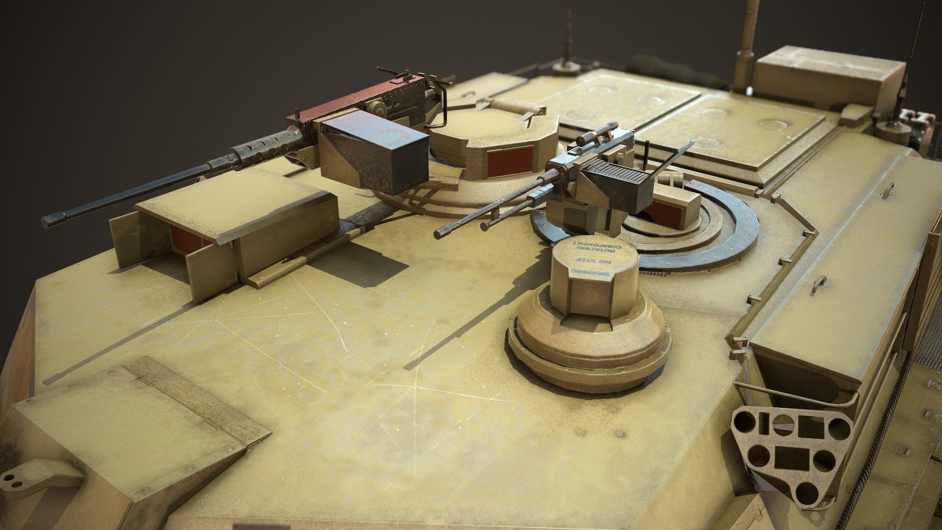 M1A2 Abrams Tank Low-poly 3D model_9