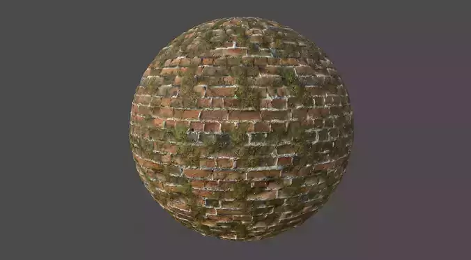 Mossy Brick Wall Tileable Material