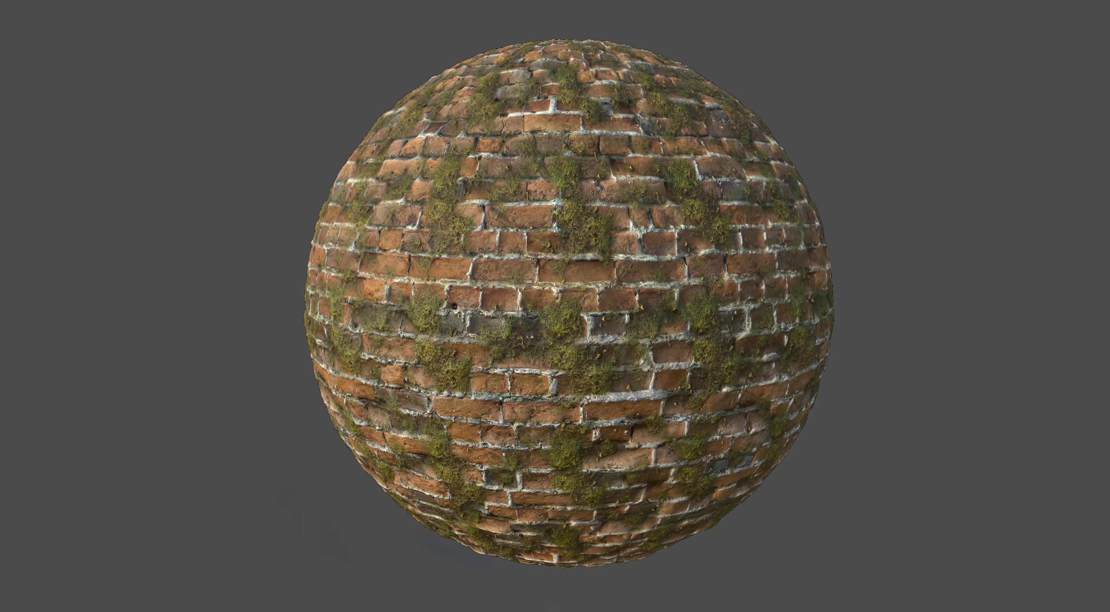 Mossy Brick Wall Tileable Material Texture_0