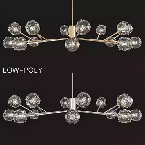 RH Boule De Cristal Round Cluster Chandelier low poly 3d model