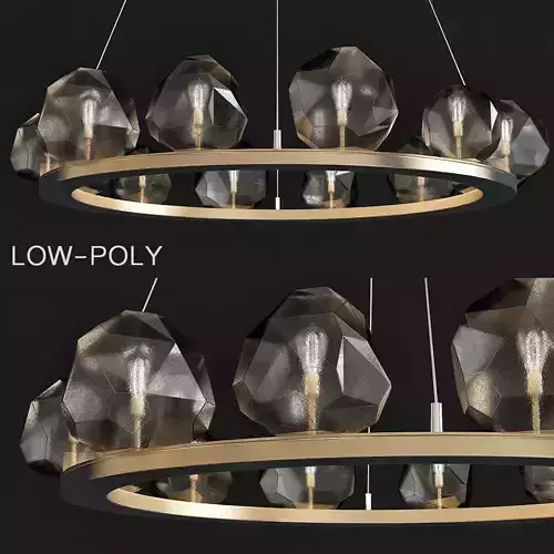 Gem Ring Single Tier Chandelier low poly 3d model