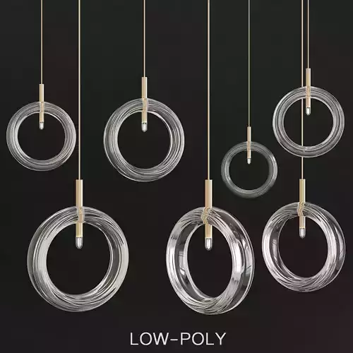 BOMMA LENS Crystal pendant lamp low ply 3d model