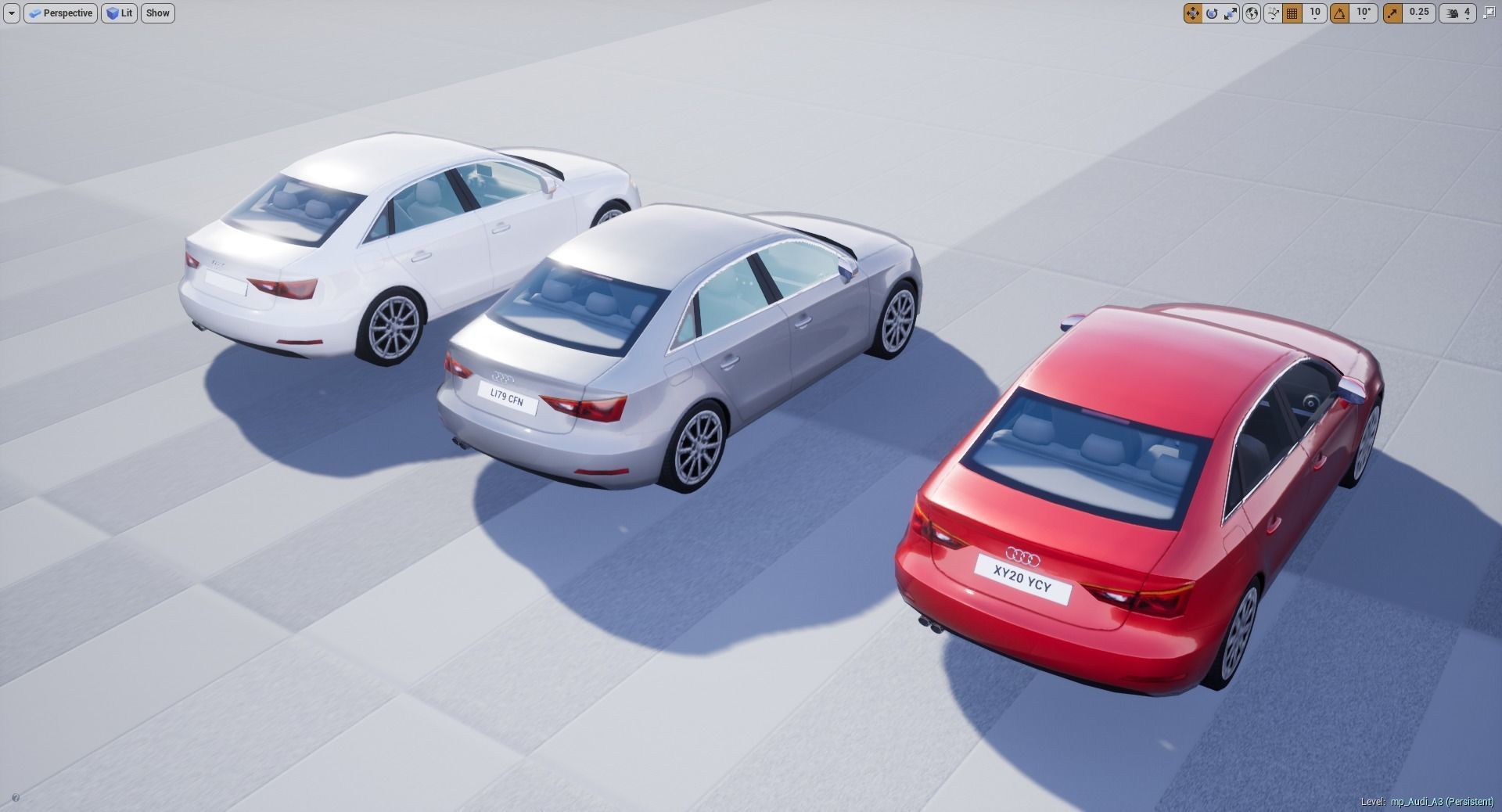 Audi A3 Saloon 3D model Low-poly 3D model_10