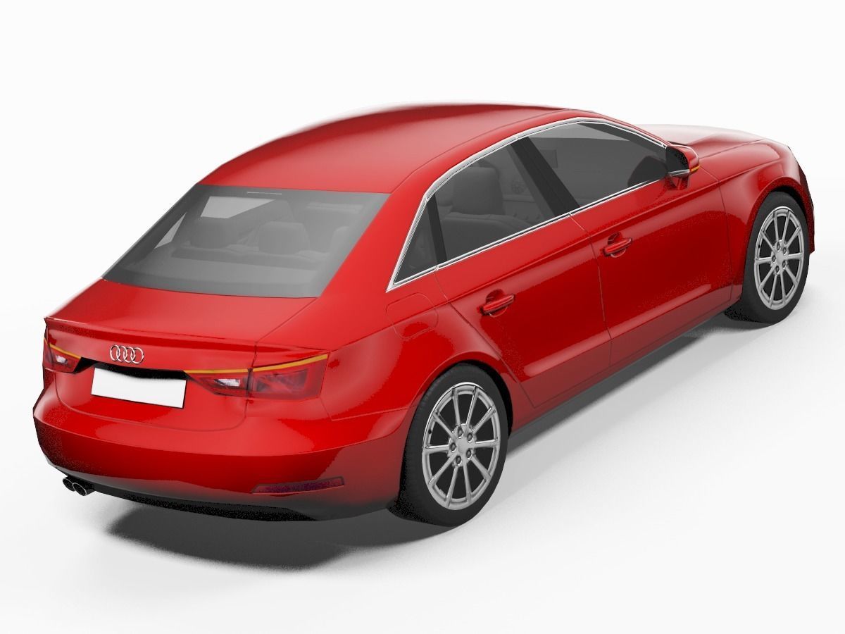 Audi A3 Saloon 3D model Low-poly 3D model_3