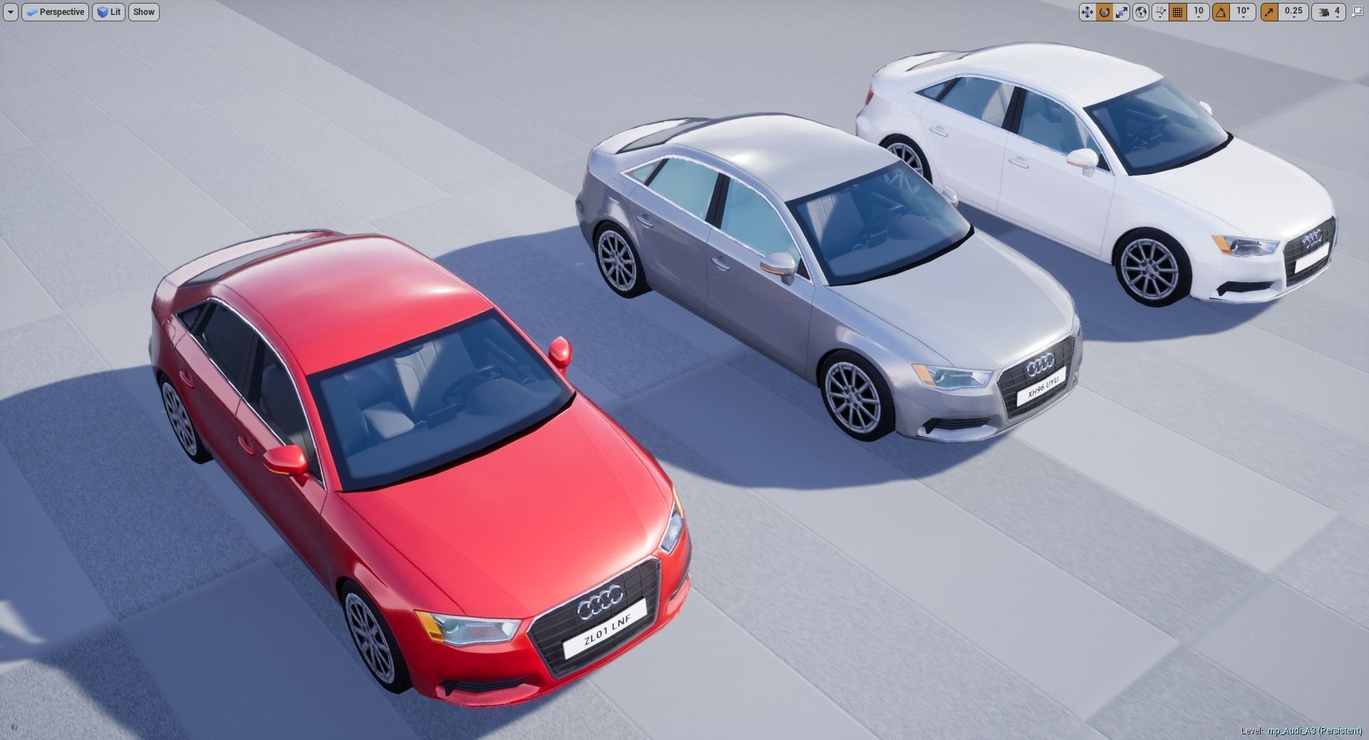 Audi A3 Saloon 3D model Low-poly 3D model_12