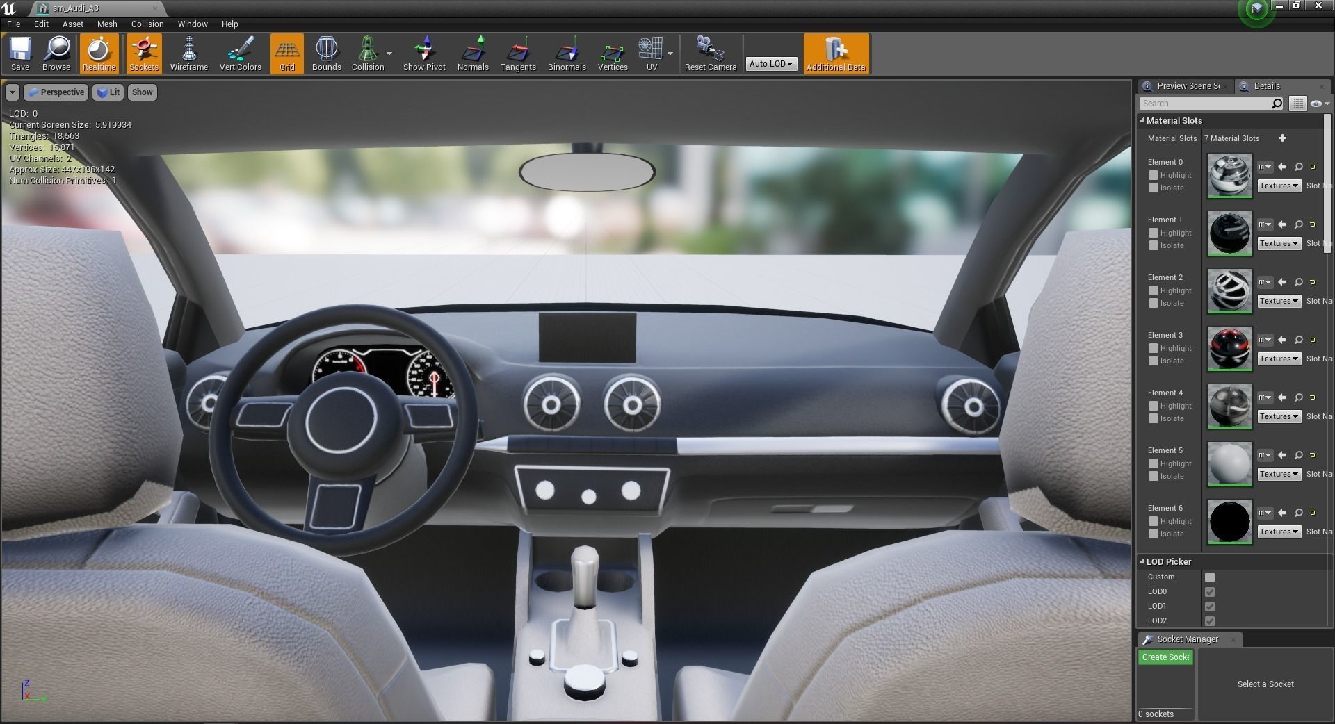 Audi A3 Saloon 3D model Low-poly 3D model_4