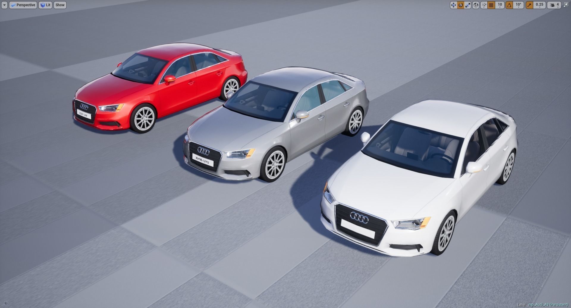 Audi A3 Saloon 3D model Low-poly 3D model_6