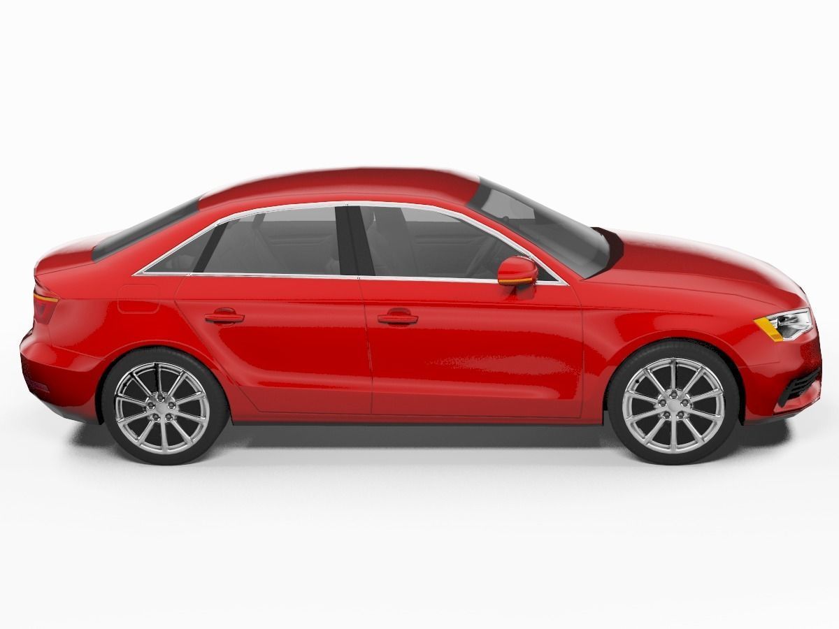 Audi A3 Saloon 3D model Low-poly 3D model_9