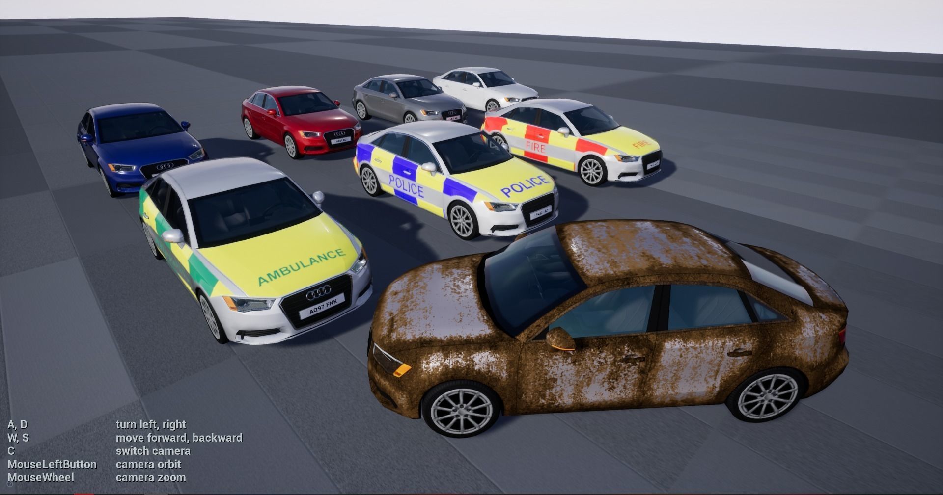 Audi A3 Saloon 3D model Low-poly 3D model_2