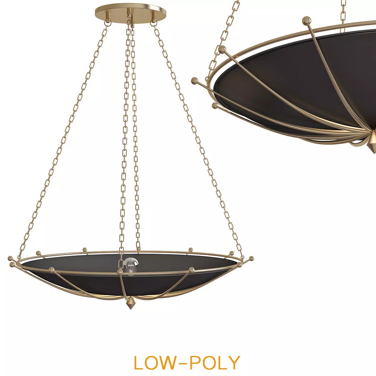 Fontaine Chandelier by Currey and Company low poly 3d model Low-poly 3D model_0