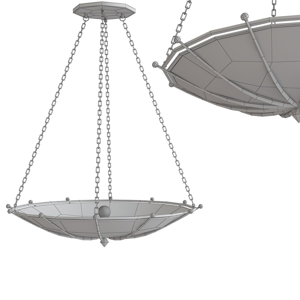 Fontaine Chandelier by Currey and Company low poly 3d model Low-poly 3D model_1