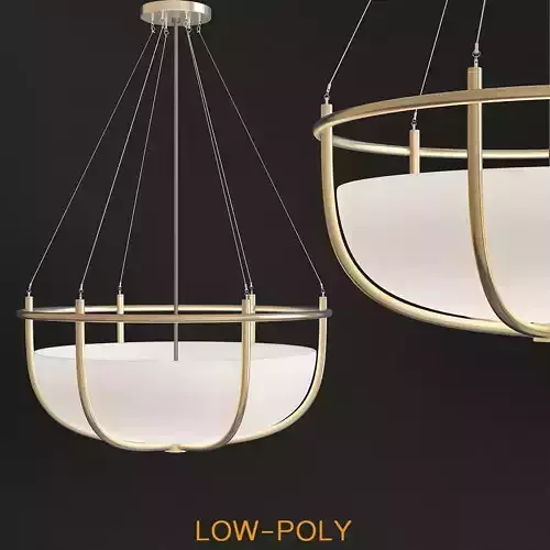 Parachute Glass Dome Chandelier low poly 3d model