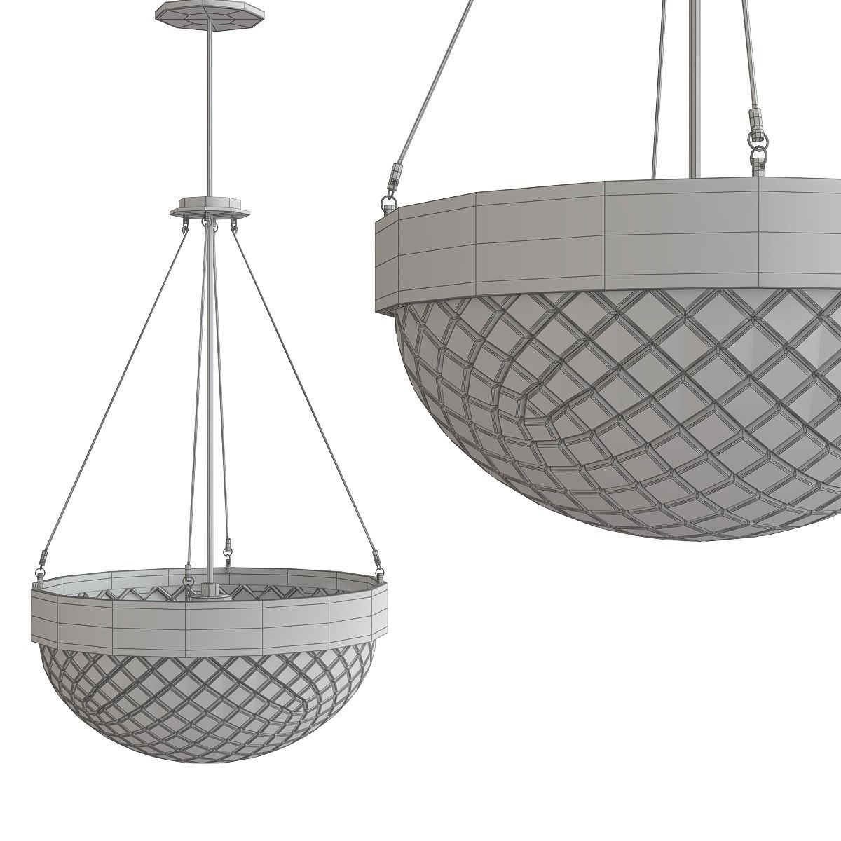 RAYS 72093 Contemporary Style Chandeliers low poly 3d model Low-poly 3D model_1