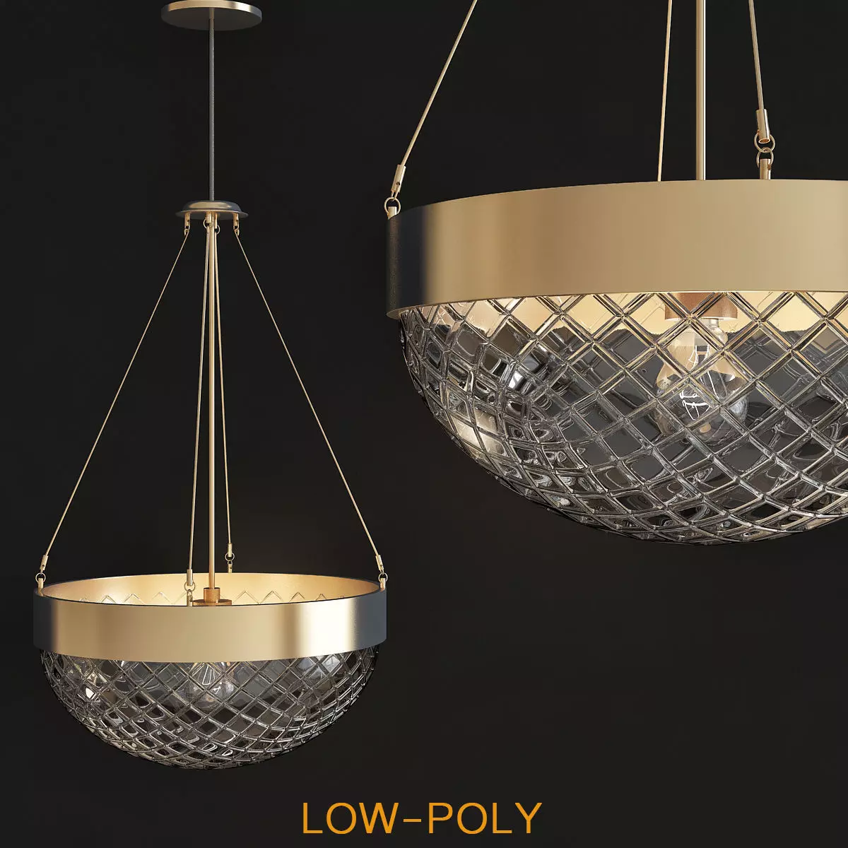 RAYS 72093 Contemporary Style Chandeliers low poly 3d model Low-poly 3D model_0