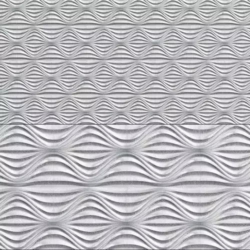 Gypsum 3D panel - Circular wave low poly 3d model