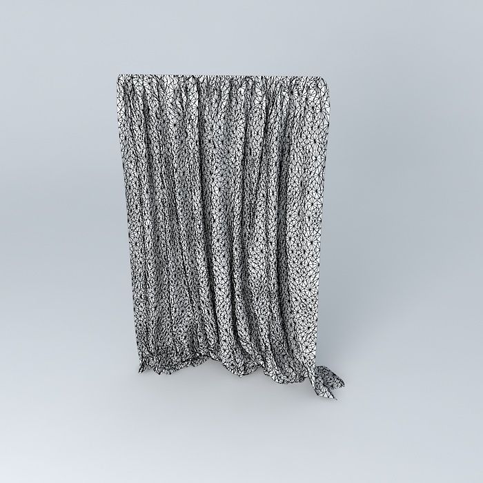 Curtain drag 3D model_3