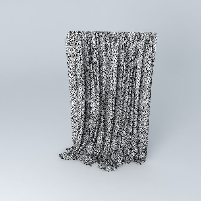 Curtain drag 3D model_4