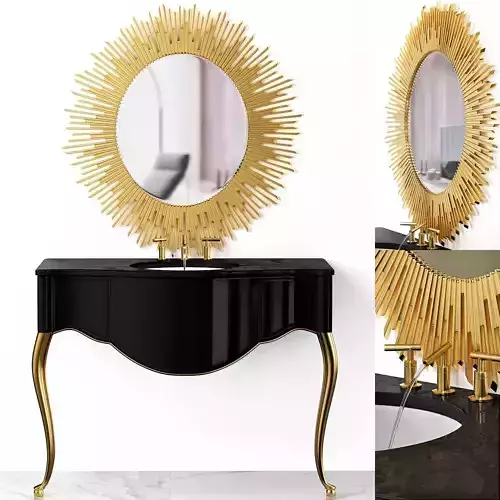 Art deco bathroom - luks marbella low poly 3d model