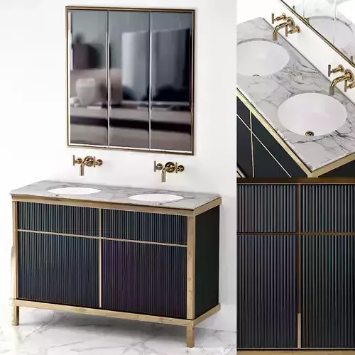 Art Deco Modern Bathroom low poly 3d model