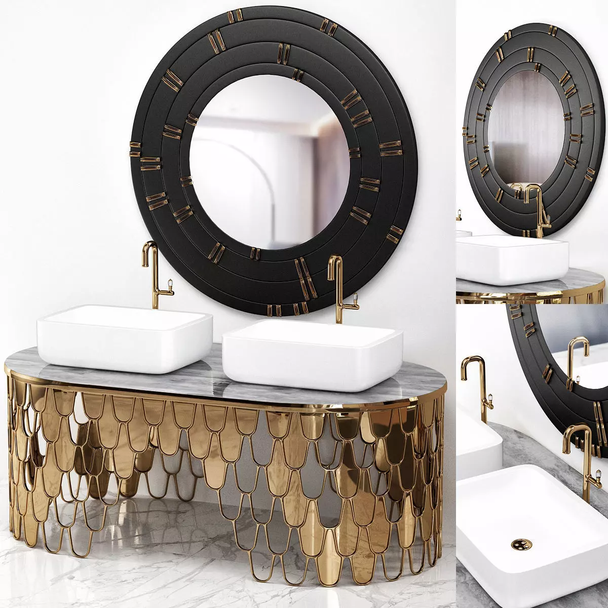 Meet The Most Exquisite Mirrors Bathrooms low poly 3d model Low-poly 3D model_0