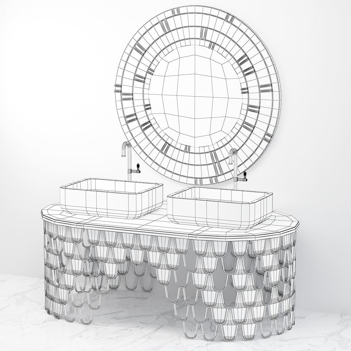 Meet The Most Exquisite Mirrors Bathrooms low poly 3d model Low-poly 3D model_1