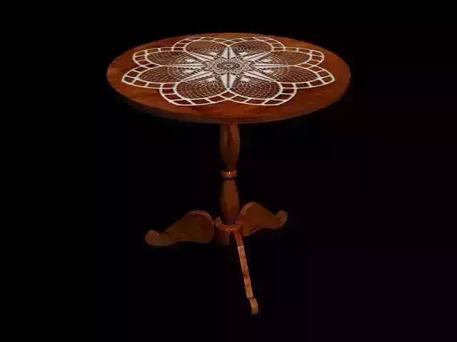 table wooden with floral design