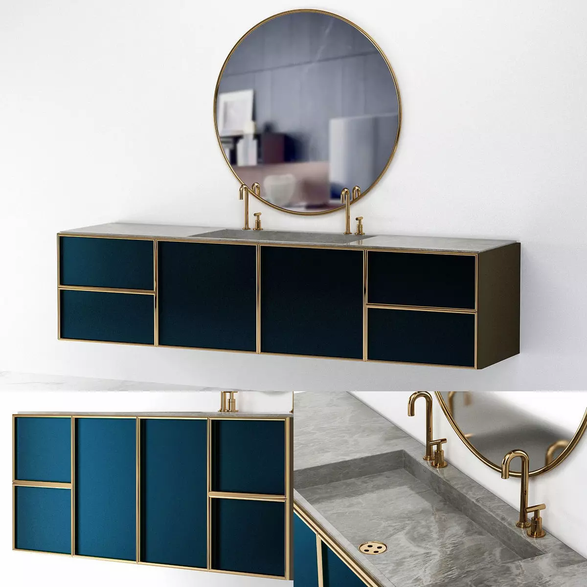 Horatius Maluleka Bathroom low poly 3d model Low-poly 3D model_0