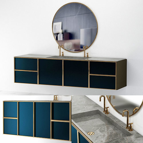 Horatius Maluleka Bathroom low poly 3d model Low-poly 3D model