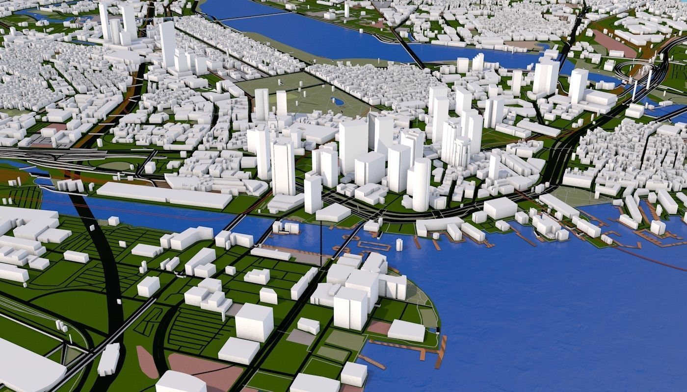 Boston City Low-poly 3D model_12