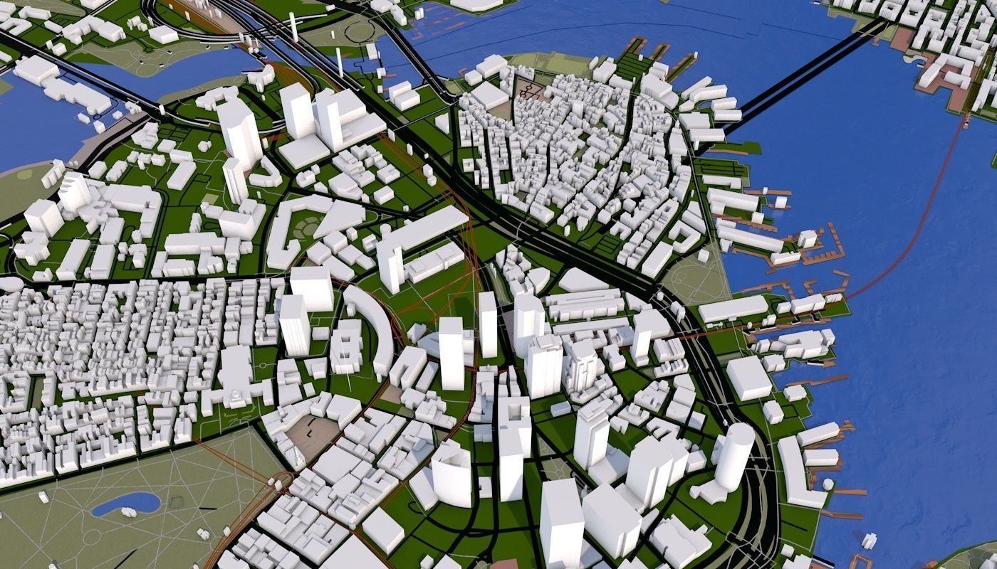 Boston City Low-poly 3D model_49