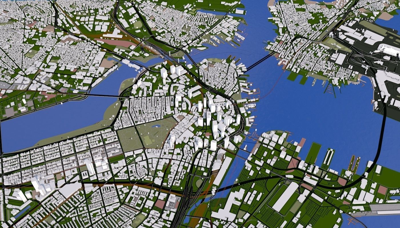 Boston City Low-poly 3D model_50