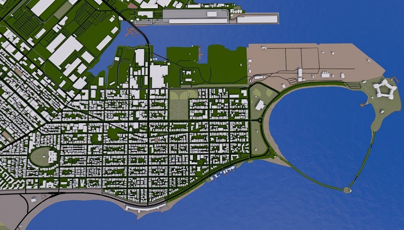 Boston City Low-poly 3D model_3