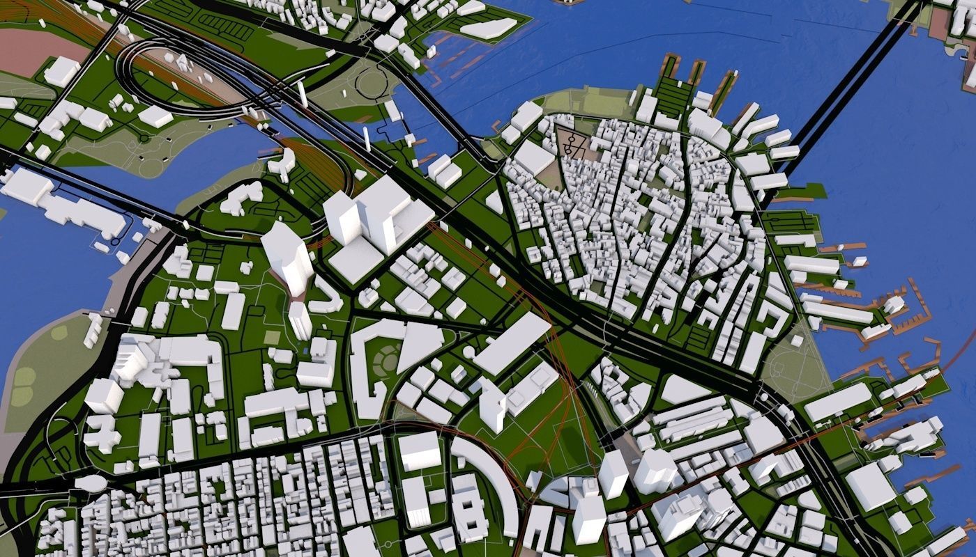 Boston City Low-poly 3D model_53