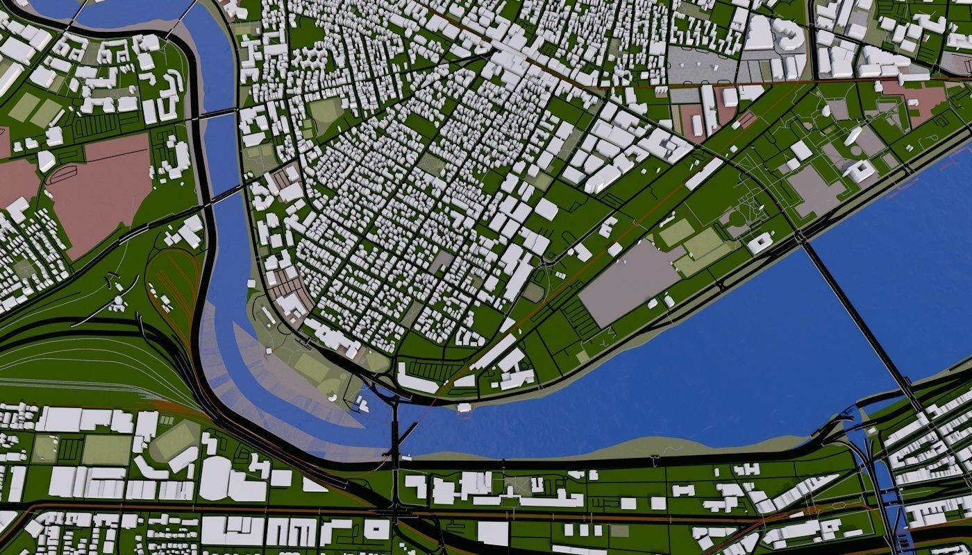 Boston City Low-poly 3D model_13